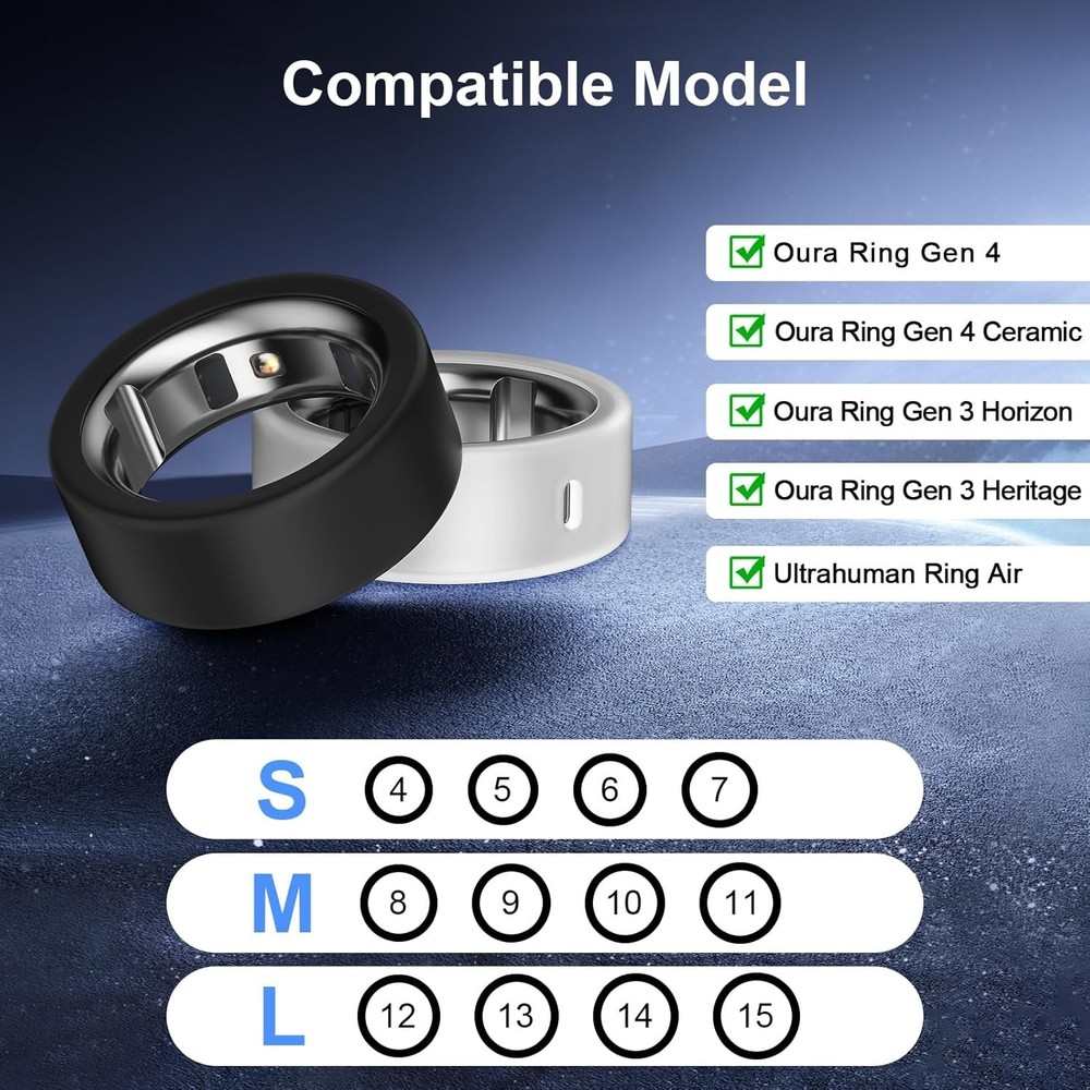 6-Pack Oura Ring Silicone Covers - Ultra-Thin, Scratch-Resistant & Waterproof