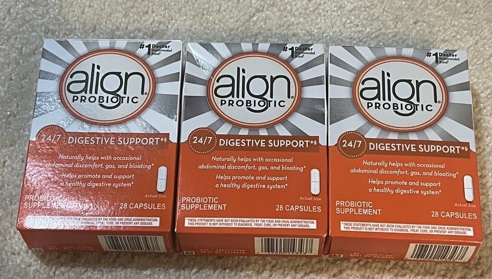 Align probiotic 24/7  digestive support 28 capsules, 3 pack, exp 06/2026