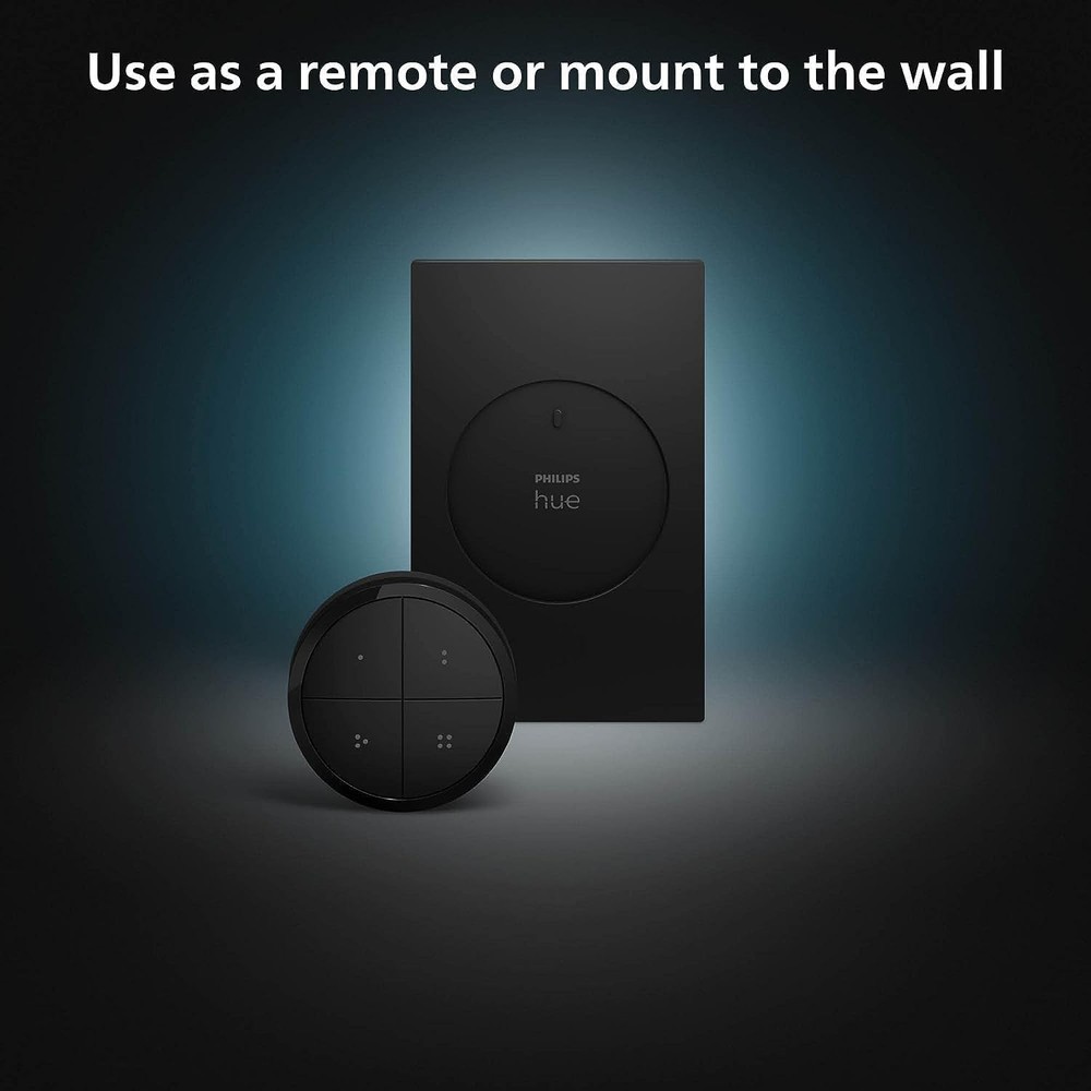 Hue Wall Tap Dial Light Switch, Portable, Black - 1 Pack - Requires H...