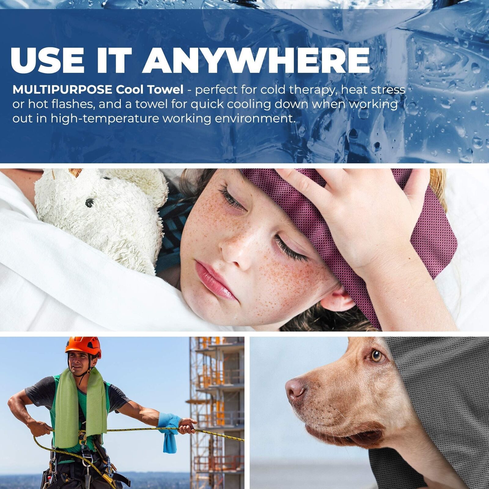 1-3PCS Cooling Towel for Neck and Face, Cool Ice Sport Workout Yoga Sweat Towels