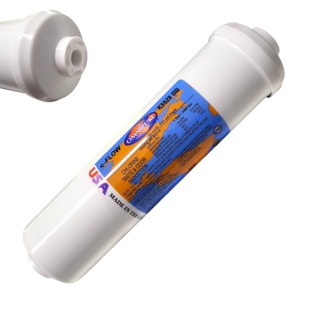 Omnipure K5528-BB Inline GAC 10" x 2.5" Postfilter 1/4"NPT