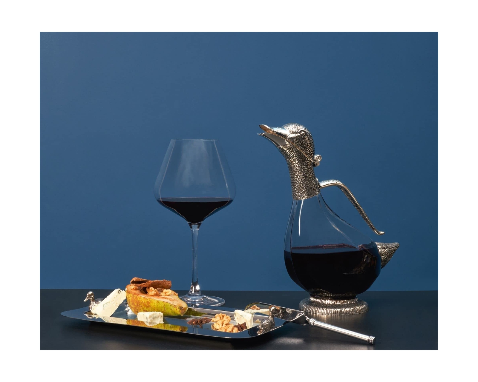 Regent Silverplated Duck Decanter 25.3 oz, 750ml Red Wine Carafe, Wine Gift, ...