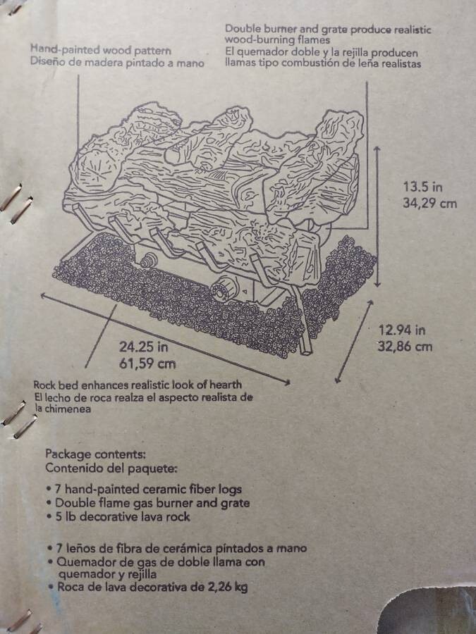 Allen + Roth 30000-BTU Natural Gas or Propane Log Set Rustic Oak Vent Free