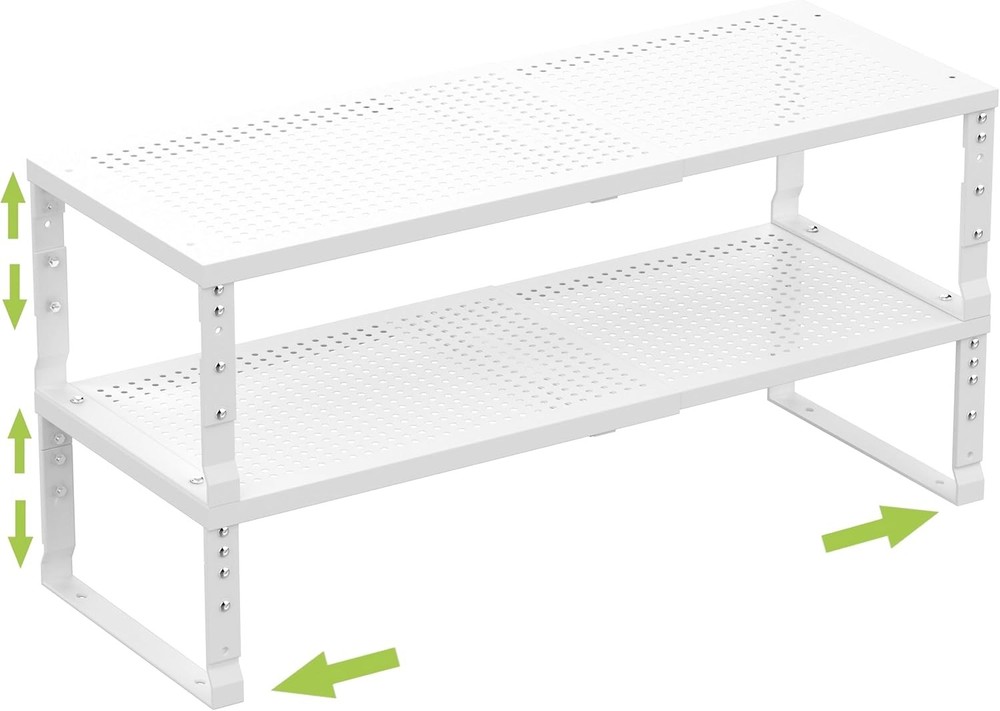 Expandable Stackable Spice Rack Organizer Kitchen Cabinet,Adjustable Counter