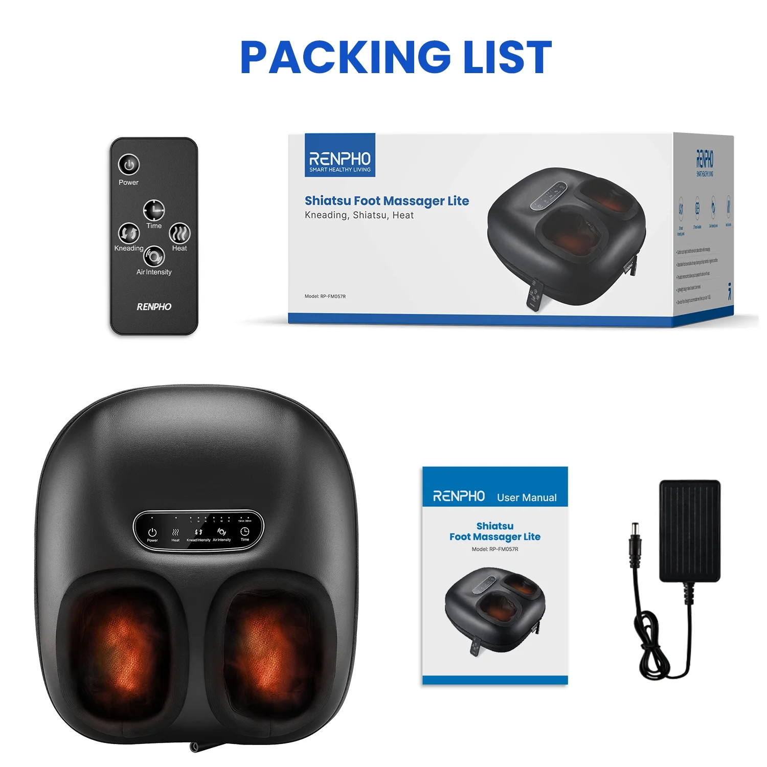 Renpho Shiatsu Foot Massager with Heat Neuropathy Tired Foot Blood Circulation