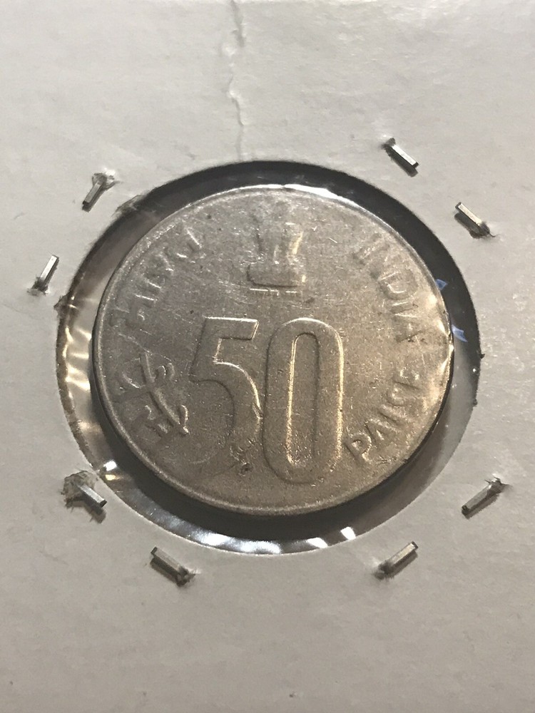 2000 INDIA 50 PAISE COIN - #A138 ERROR Die Clog Reverse