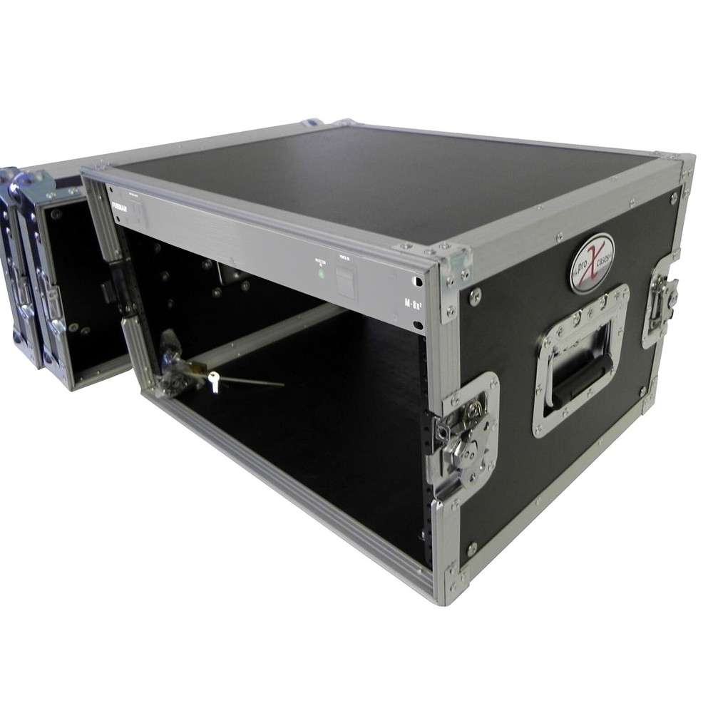ProX 8U Deluxe DJ Pro Audio Effects Amp Rack Case 14" Deep Mounting Rail