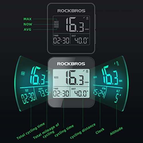 GPS Bike Computer with Mount, Cycling Computer with Automatic Backlight,