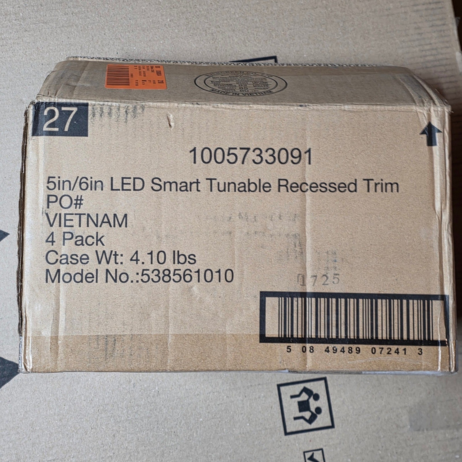 4 pk Commercial Electric Smart 5/6 in LED Recessed Trim White 538561010 Hubspace