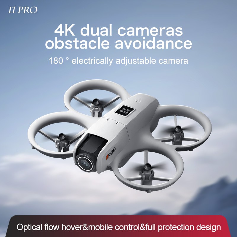 Mini RC Drone 4K Dual Cameras 180° Adjustable Camera Obstacle Avoidance 2Battery