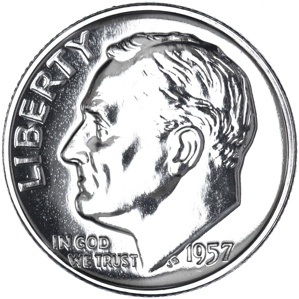 1957 (P) Roosevelt Dime Gem Proof 90% Silver