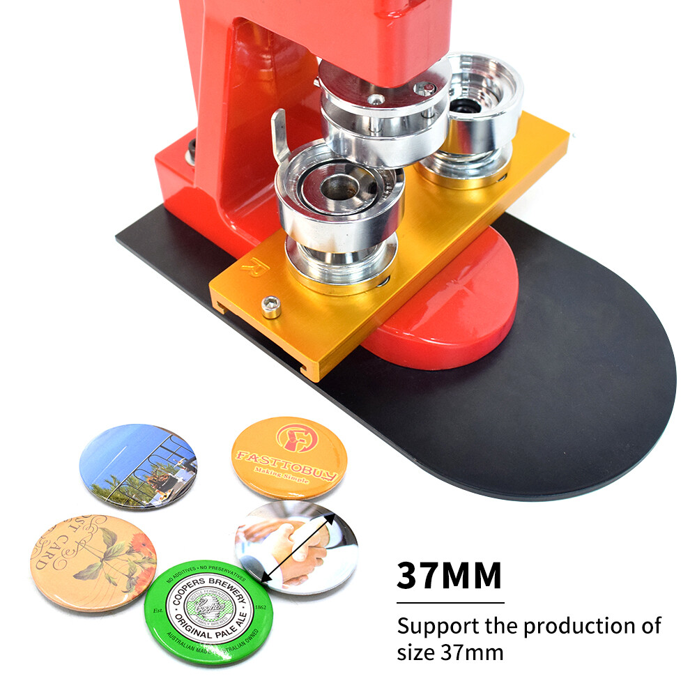 37mm 1.5" Button Maker Badge Press 100 Pcs Circle Cutter Manual Making Machine