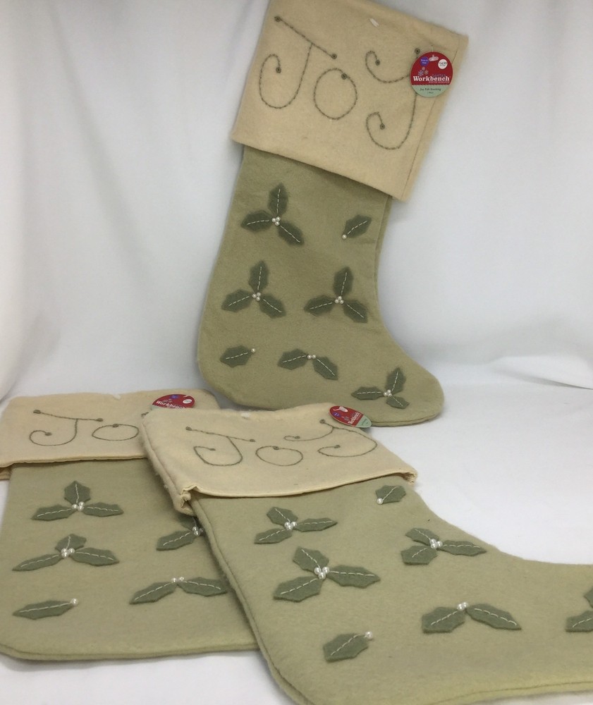 Santa's Workbench Winter Romance Joy Felt Stocking 17101GO/TWD