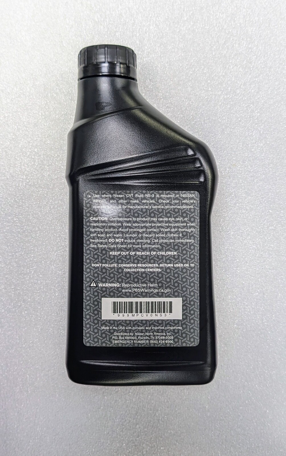 GENUINE OEM Nissan NS-3 CVT Fluid 5-Quart (999MP-CV0NS3 / 999MP-NS300P)