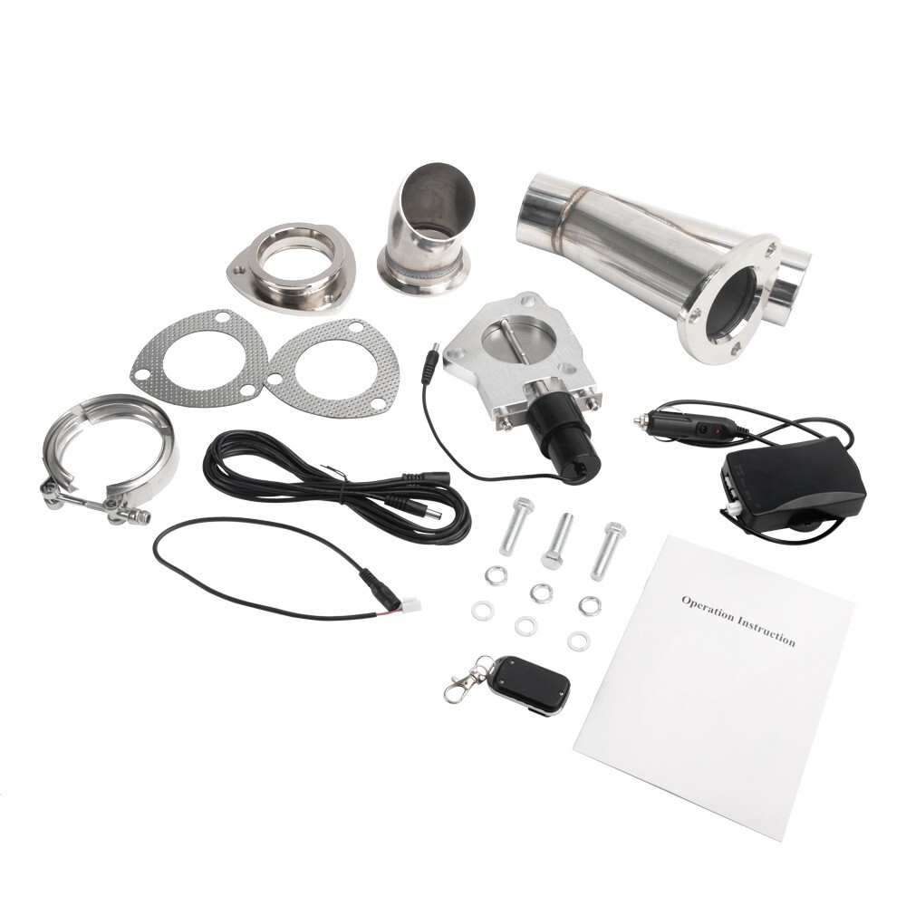 2.5" 63mm Remote Electric Exhaust Catback Downpipe Valve System