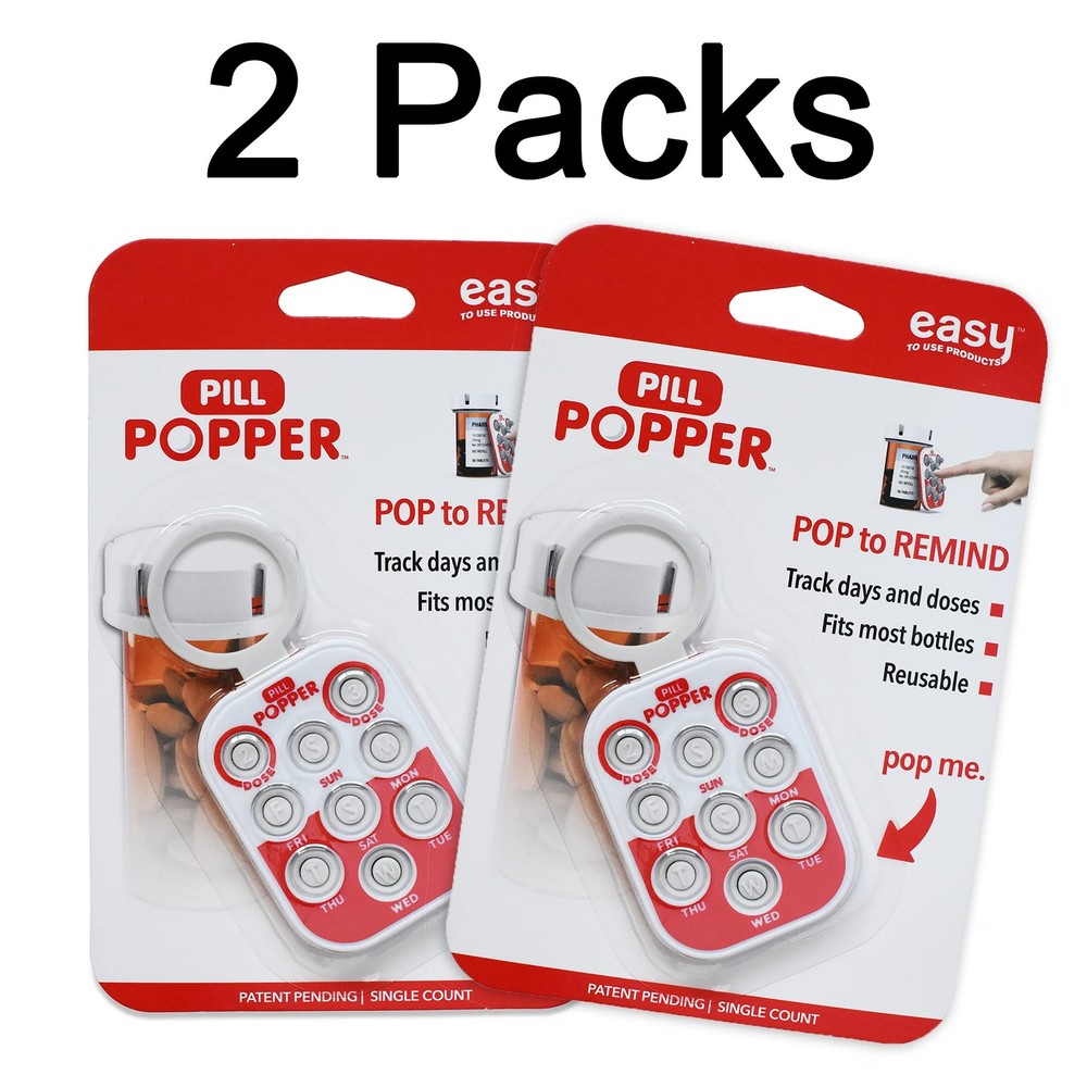 Pill Popper - Memory Aid Medication Dose Tracker 2 Pack