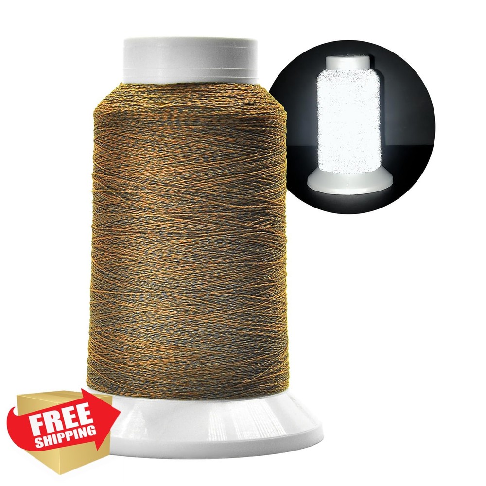 Reflective Embroidery Thread Brown 1000M Polyester