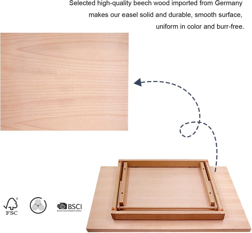 Large Artist Drawing & Sketching Board 6 Position Adjustable Wood Drafting Table