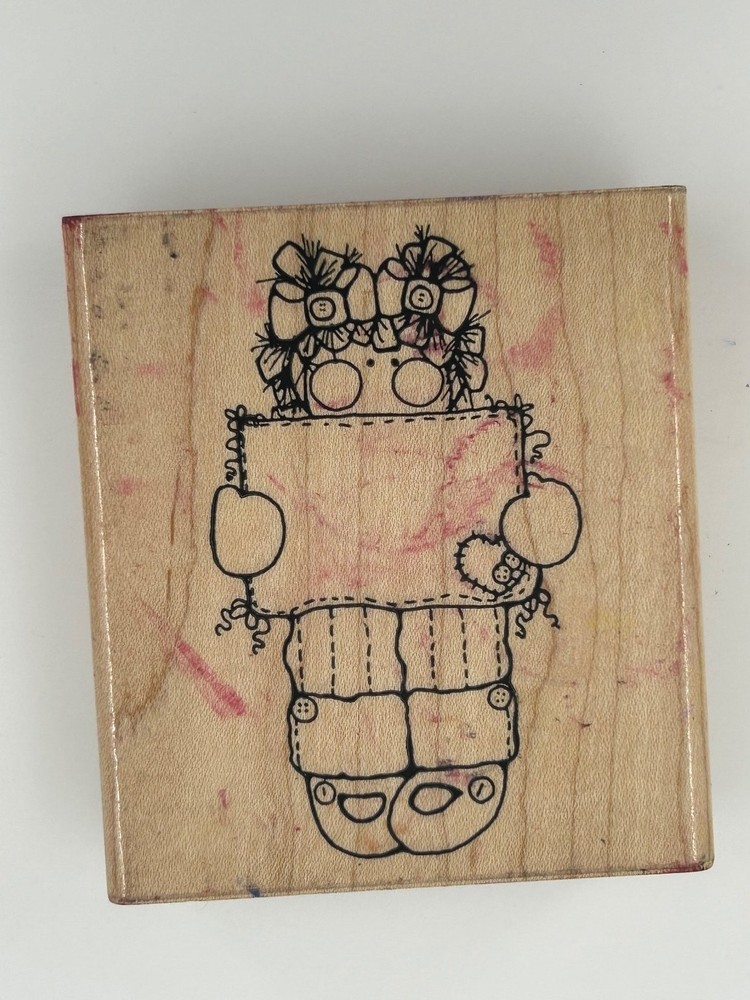 DOTS Whitney's Message Wood Rubber Stamp Stacking Character Florals