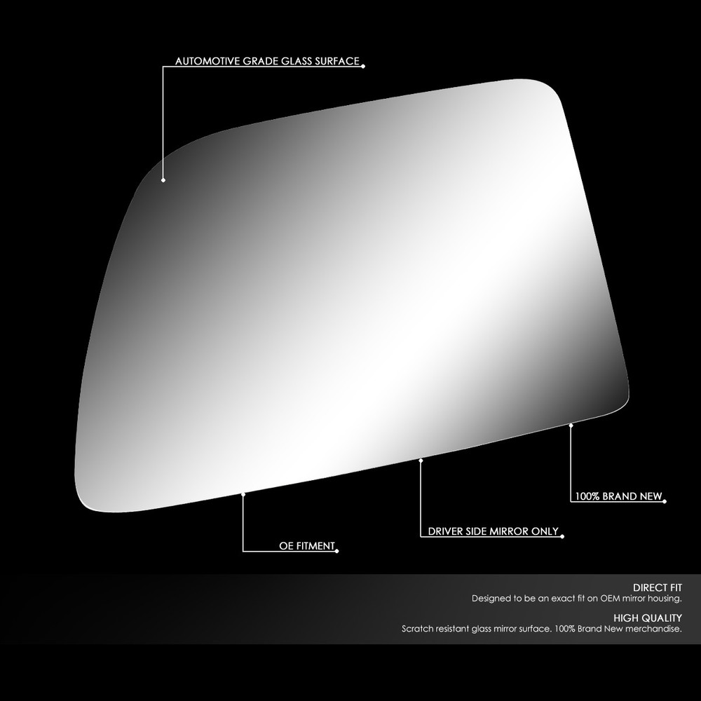 FOR 1992-2007 FORD E150/E250/E350 LEFT SIDE VIEW MIRROR GLASS REPLACEMENT LENS