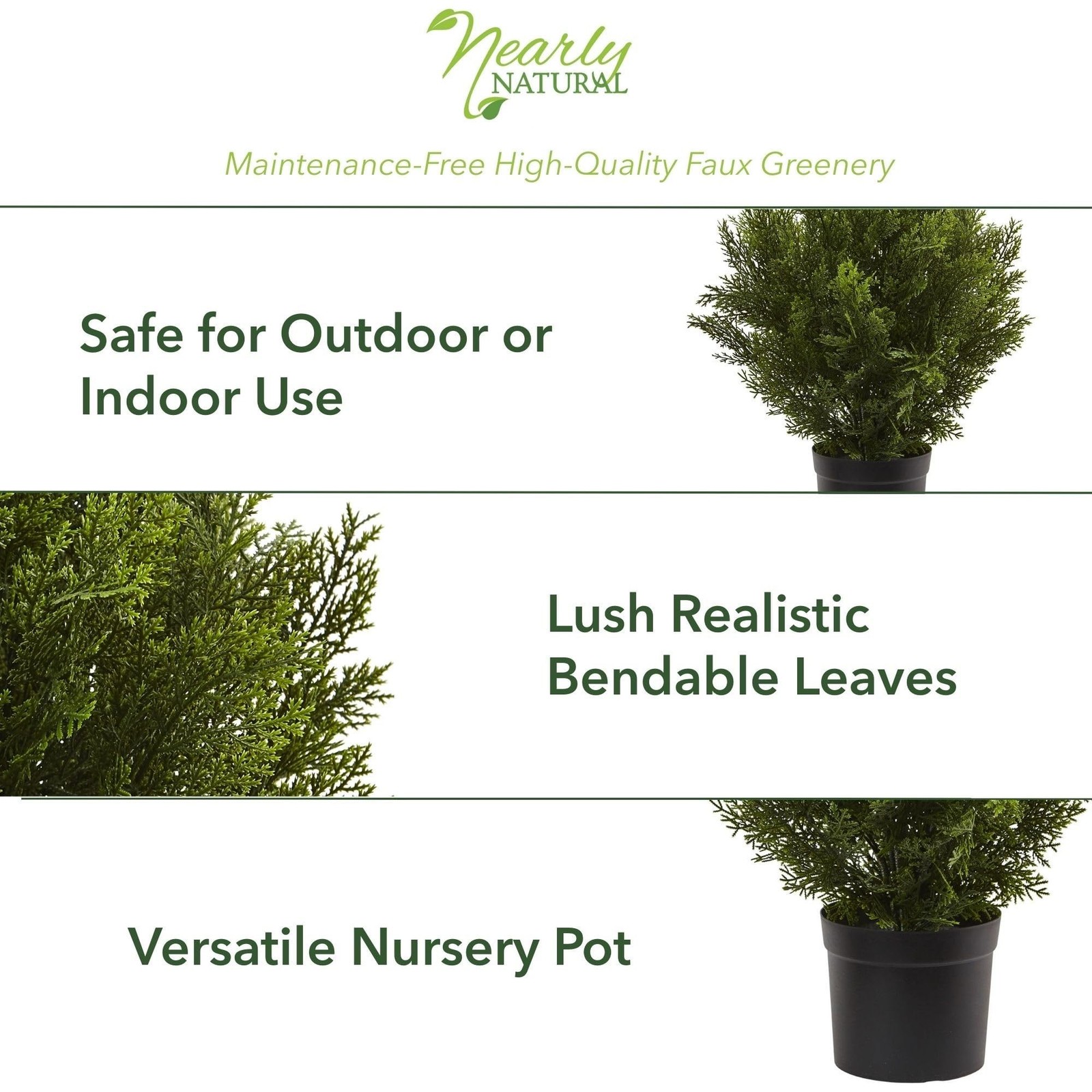 Nearly Natural 2ft. Cedar Artificial Bush (Indoor/Outdoor)