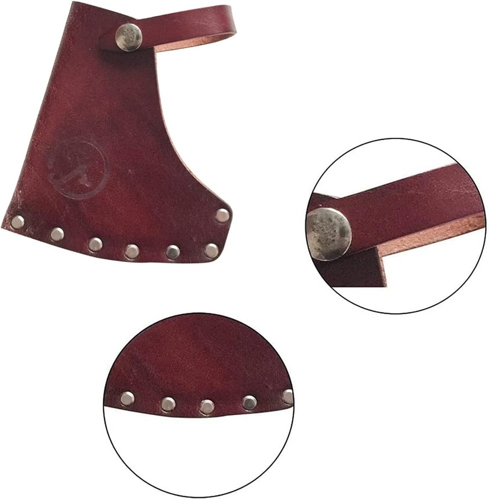 Wearable Leather Axe Sheath - Compact Protector with Easy Snap for Adventure