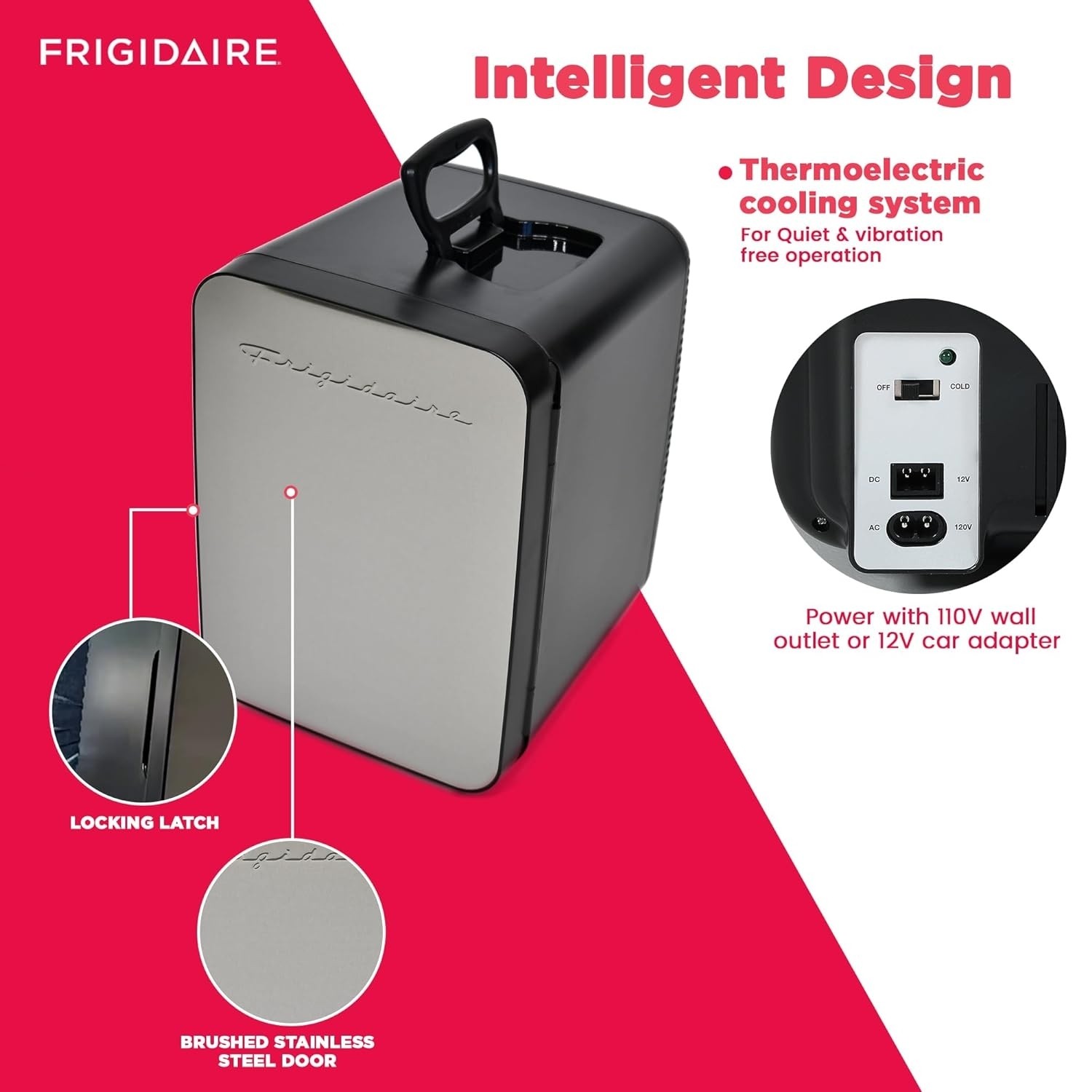 Frigidaire Portable 10L or 15-can Mini Fridge Stainless Steel EFMIS183-B-SS
