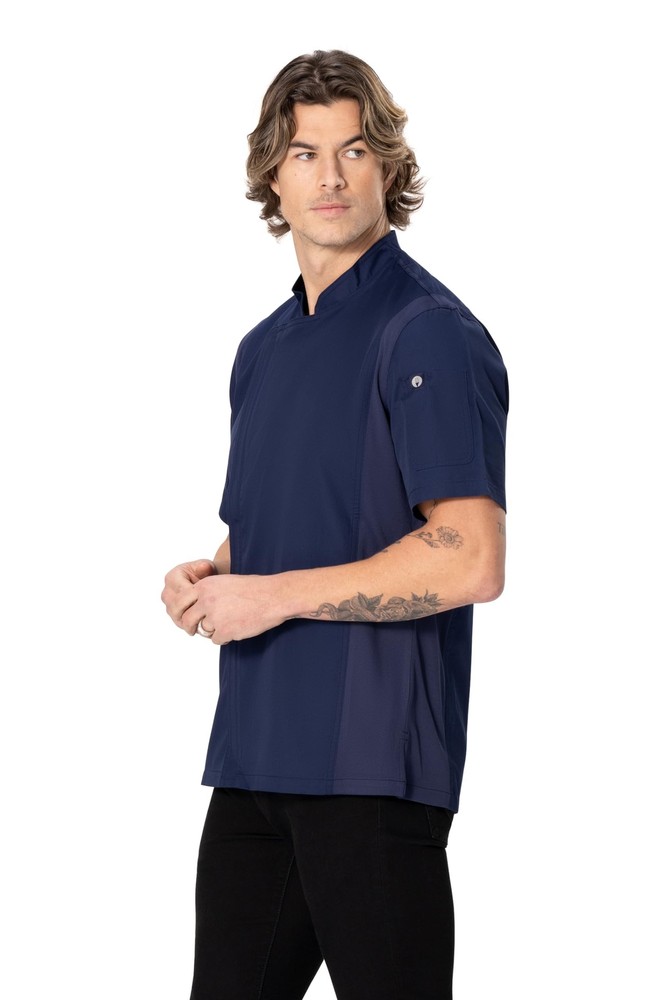 Chef Works Men's Springfield Chef Coat Medium Navy