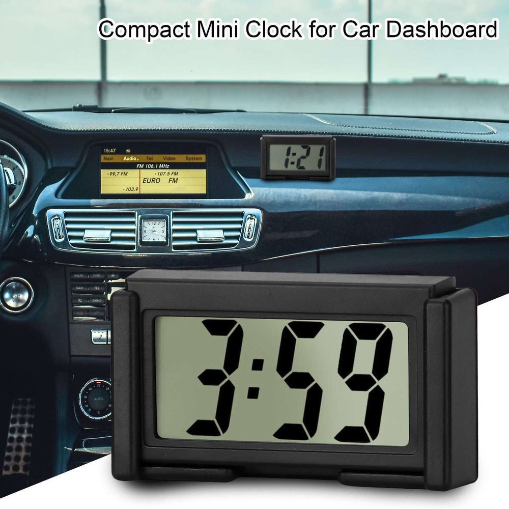 Mini Digital LCD Table Auto Car Dashboard Desk Date Time Calendar Small Clock