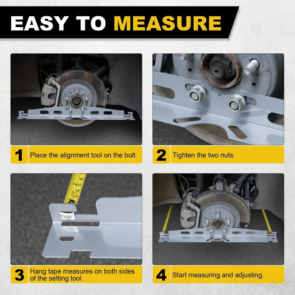 2-Pack Wheel Alignment Plates Tool Kit with Measuring Tapes, Car Toe Plates W...