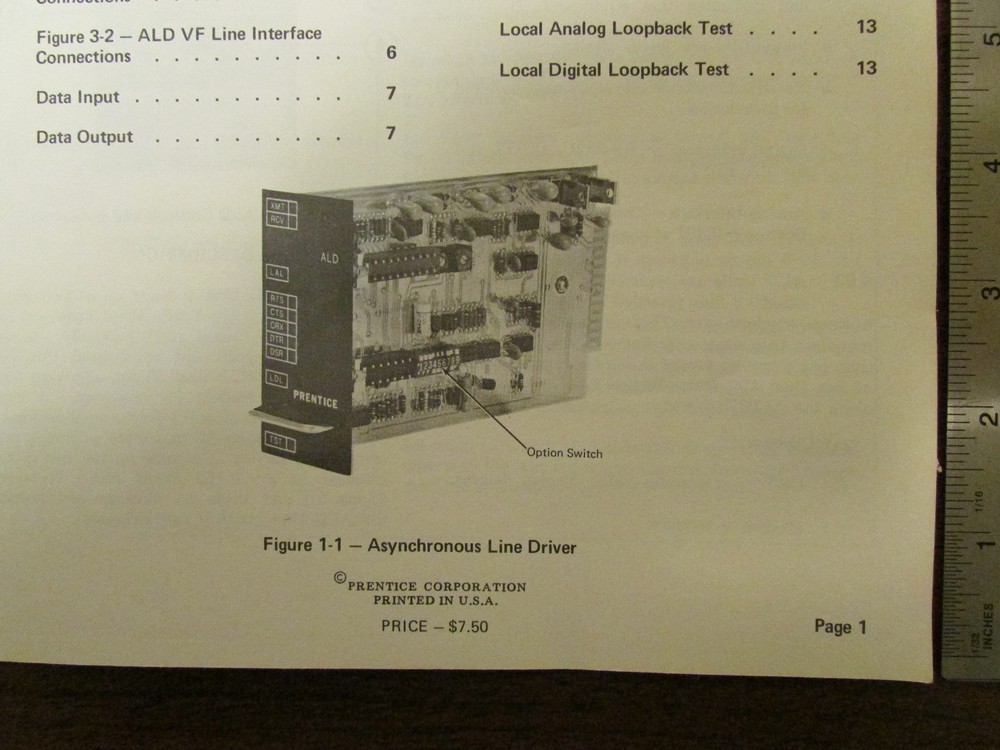Prentice Asynchronous Limited Distance Modem User Manual 1977 Vintage Computer