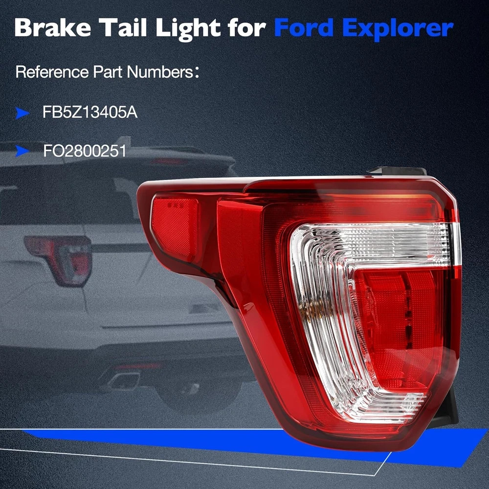 Left Tail Light Assembly Compatible with 2016-2019 Ford Explorer Police Intercep