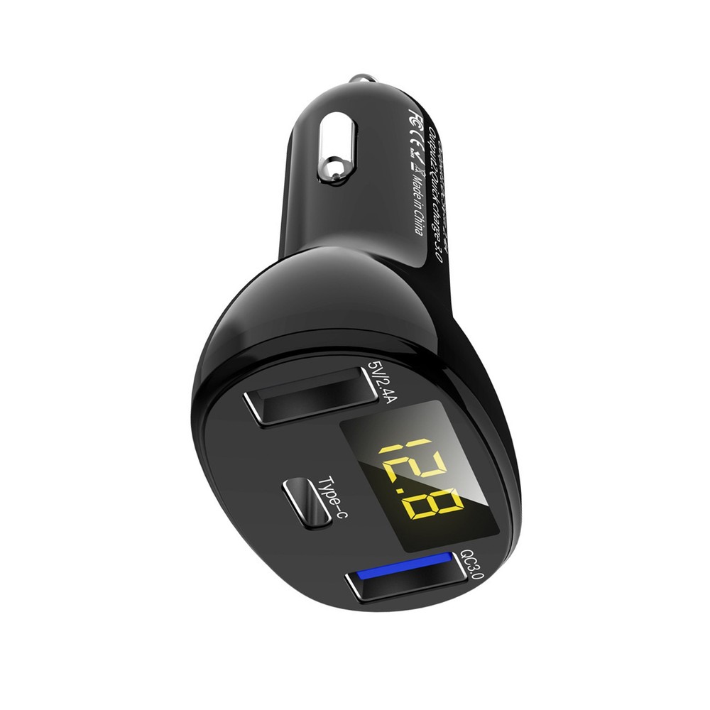 PC+ABS Type-C PD & USB & QC3.0 Mobile Devices Car Charger Dock Smart Charging B