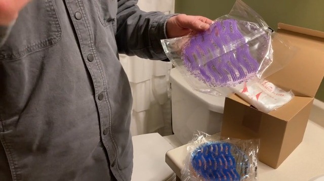 48 Pack Urinal Deodorizer Screens with Gloves - 3D Wave Anti-Splash Odor Control
