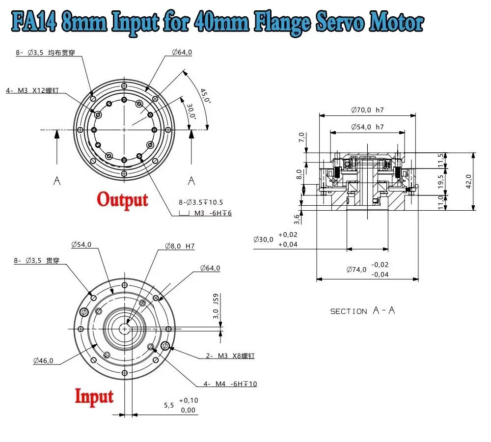 Micro Harmonic Drive Strain Wave Gear Robot Arm Precision Harmonic Motor Reducer