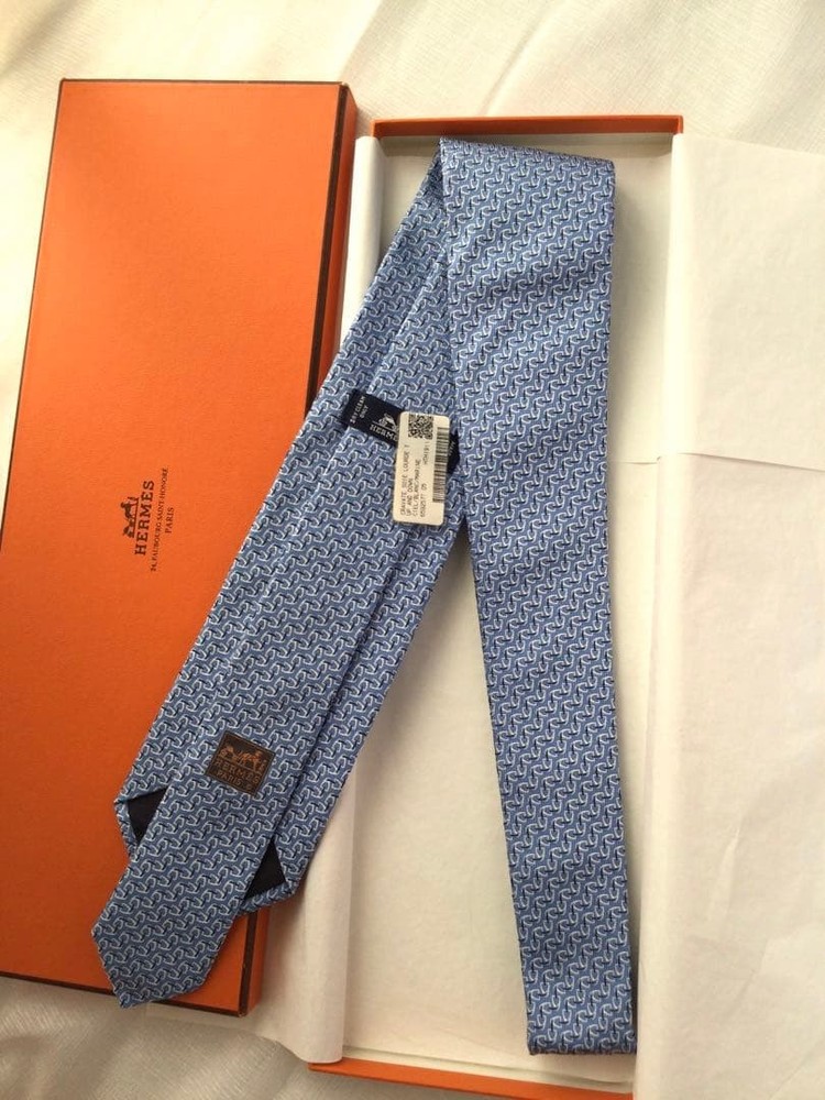 HERMES Tie Light Blue