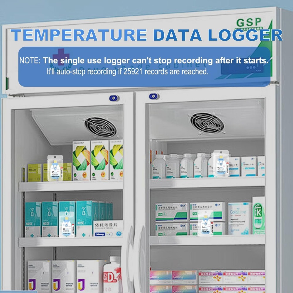 Tzone Disposable Temperature Data Logger USB Temp Recorder with PDF Report 10...