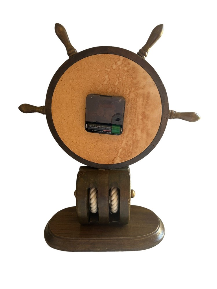 Wood Nautical Ship Wheel Clock