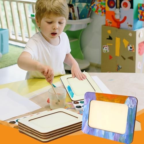 15 Pack Wooden Picture Frames for Crafts,DIY Wood 15Pack Rectangular Shape