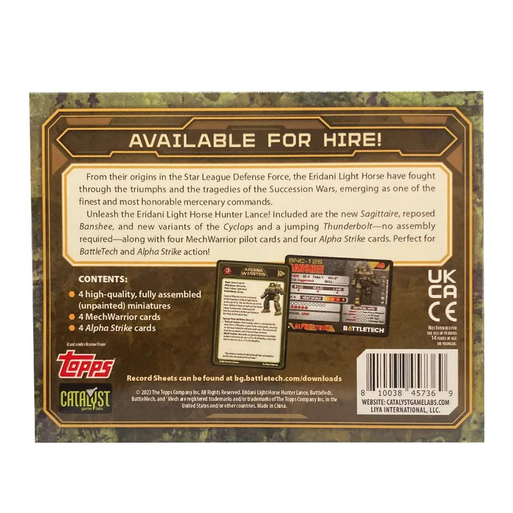 BattleTech Eridani Light Horse Hunter Lance