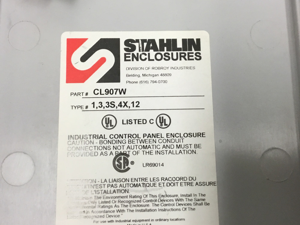 Stahlin - P/N: CL907W - Enclosure