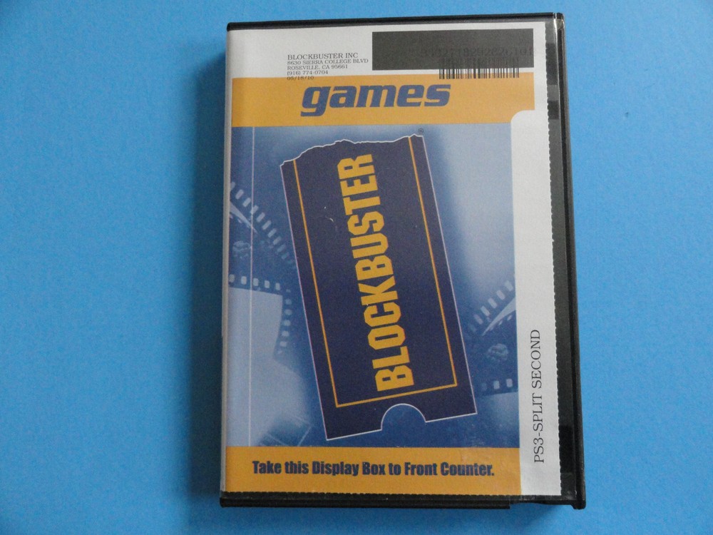PS3 SPLIT SECOND BLOCKBUSTER VIDEO GAME RENTAL CASE