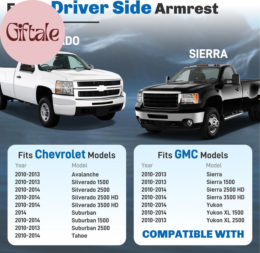 80994 Front Left Driver Side Armrest,Door Panel Handle Compatible with 2010-2014