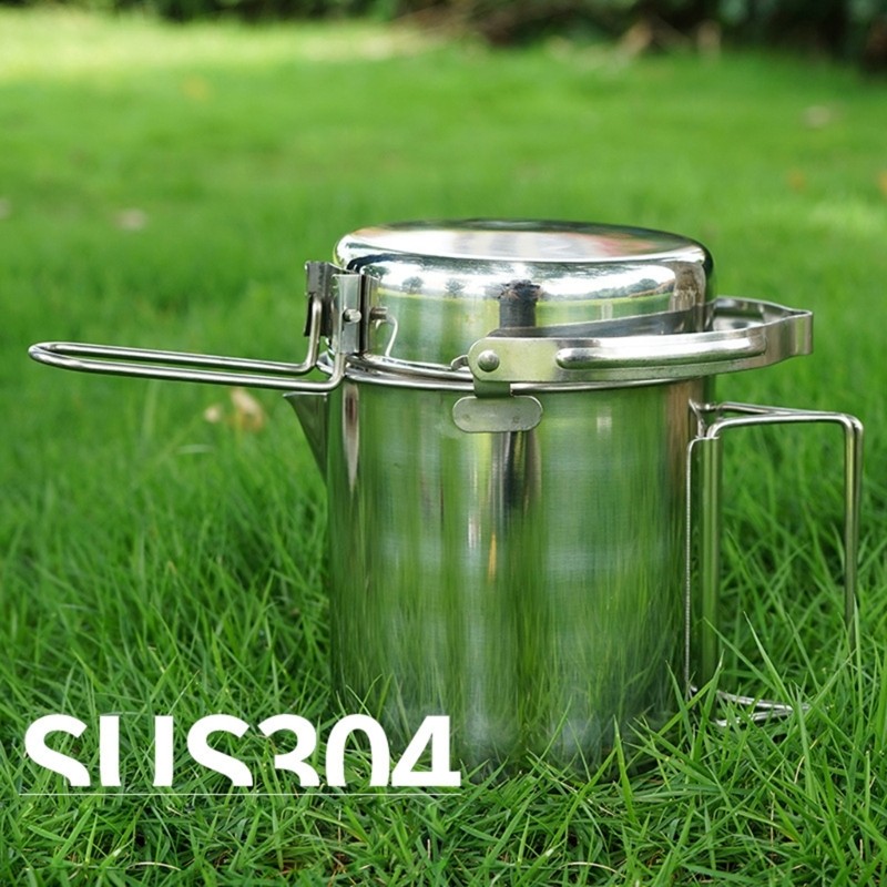 Dense Rustless Outdoor Coffeepot Pliable Handle for Hiking Backpacking