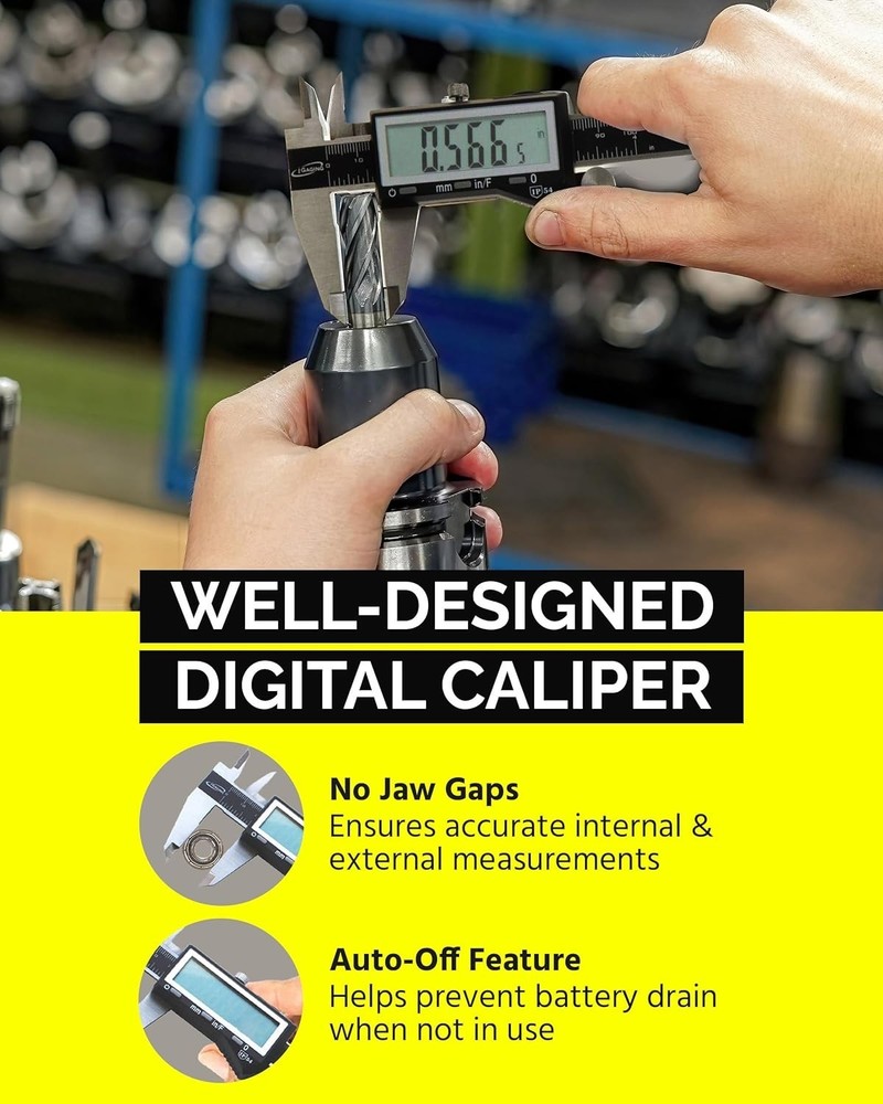 Electronic Digital Caliper 6" Range Stainless Steel
