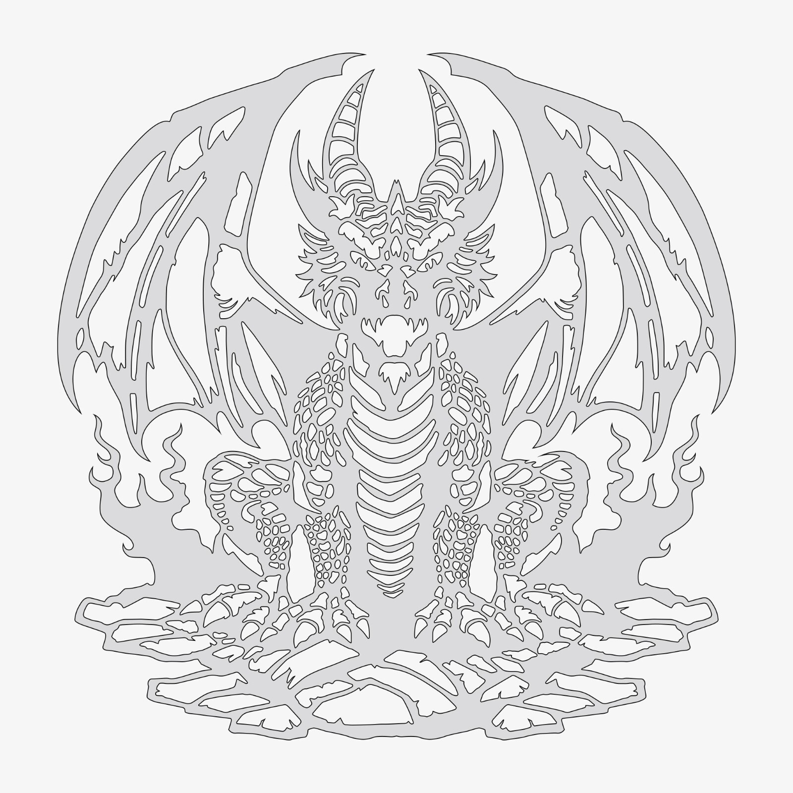 Dragon #5 - Reusable Airbrush Stencil Template