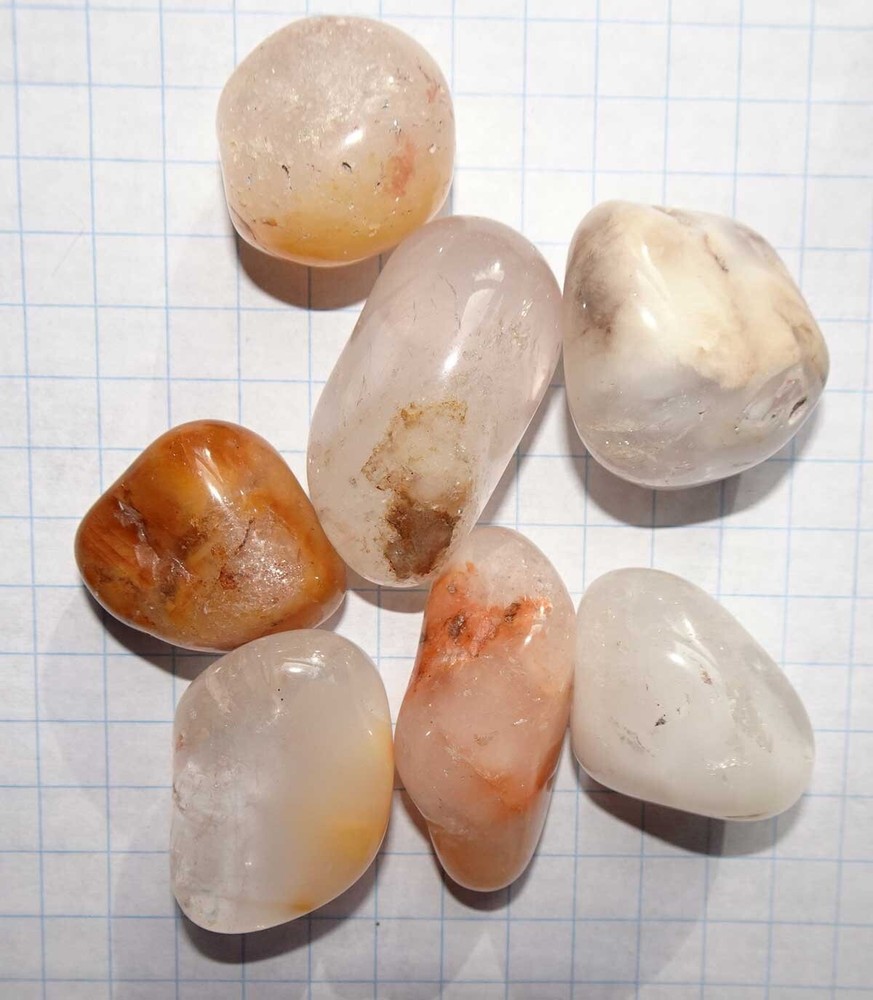 Angel Phantom Quartz (Amphibole) - 7 Tumbled Stones rt548e