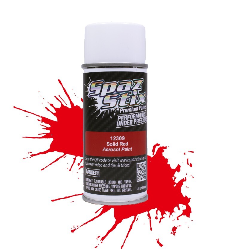 Spaz Stix 12309 Solid Red Aerosol Paint 3.5oz