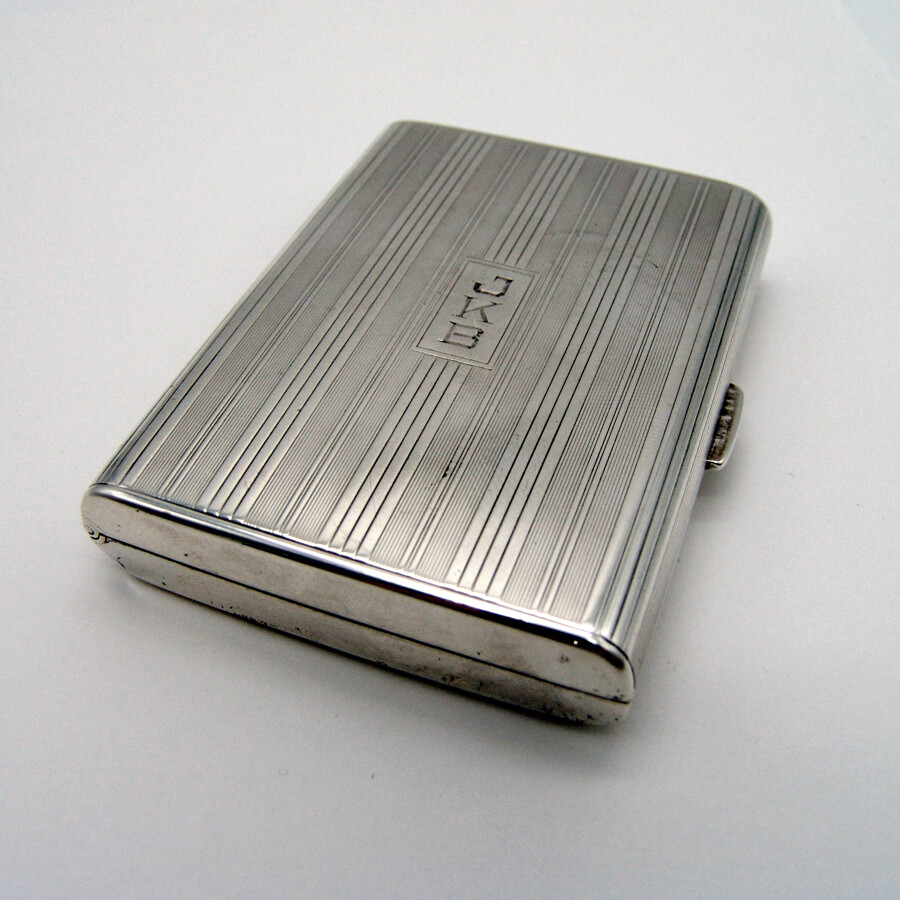 Cigarette Case Sterling Silver Spaulding Gorham 1930 Mono JKB