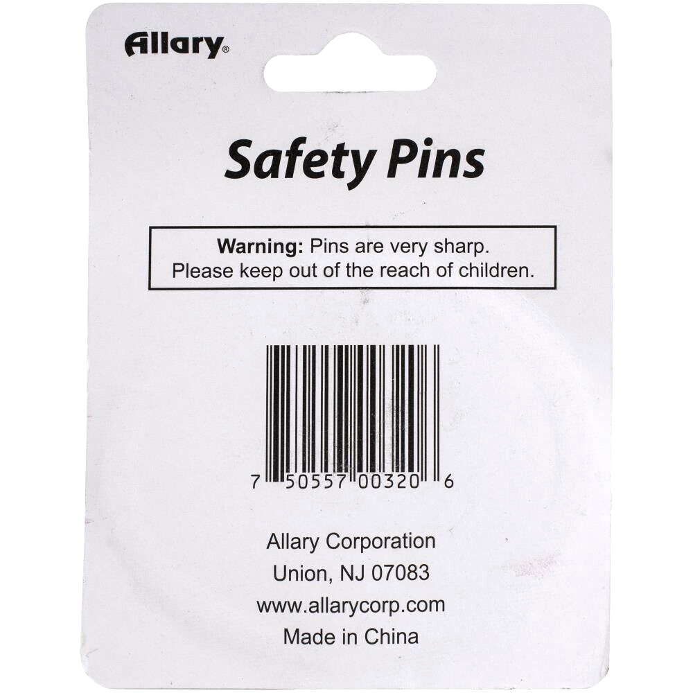 Safety Pins (Assorted Sizes), 100/Pack by Allary